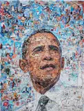 Obama (from the series 'Pictures of Magazine 2') by Vik Muniz, 2012, digital C-print, offered May 2017