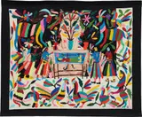 Carlos Arias Vicuña, Distancia (Distance), 1996, embroidery on fabric