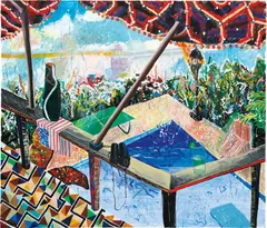 Shara Hughes, Chillax, 2011, oil, acrylic, enamel and spray paint on canvas