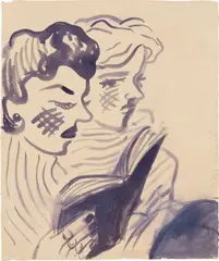 Untitled by Ella Kruglyanskaya, 2012, ink on paper, sold Sep 2017