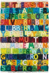 Sputter by Mel Bochner, 2012, monoprint with collage, engraving and embossment on hand-dyed Twinrocker handmade paper, sold Sep 2017