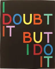 I Doubt It/But I Do It I by Tauba Auerbach, 2008, gouache and pencil on paper, sold Sep 2017