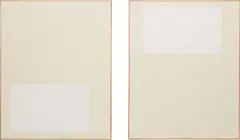 Ethan Cook, Two works: (i) Untitled; (ii) Untitled, 2013, hand woven cotton canvas and canvas, in artist's frame