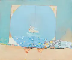 Passage by Amy Sillman, 1999-2000, oil and paper on panel, offered Sep 2017