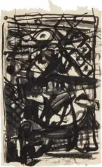 Untitled by George Condo, 1983, India ink on rice paper, sold Sep 2017