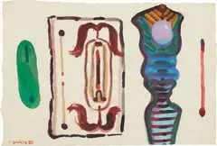 George Condo, Untitled, 1983, watercolor and gouache on rag paper