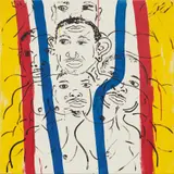 Keith Haring, Red-Yellow-Blue #16 (Portrait of Adolpho), 1987, acrylic on canvas