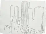 Andy Warhol, Trump Tower, 1981, graphite on paper