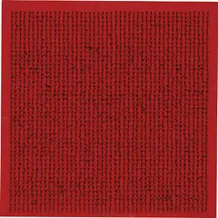 Tableau Clous by Bernard Aubertin, 1969, Nägel auf Holz, rot bemalt, sold Sep 2017