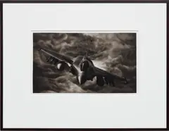 Study of F16 Jet by Robert Longo, 2016, ink and charcoal on vellum, in artist's frame, sold Sep 2017