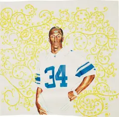 Passing/Posing (Surd Area) by Kehinde Wiley, 2003, watercolor, metallic paint and graphite on paper, sold Sep 2017