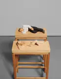 Stephan Balkenhol, Two works: (i) Untitled (Man); (ii) Untitled (Woman), 1997, acrylic on Wawa wood