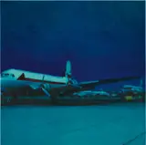 Isca Greenfield-Sanders, Blue Plane, 2002, mixed media and oil on canvas