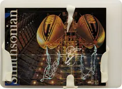 Cremaster 1: Goodyear Manual by Matthew Barney, 1999, petroleum jelly and enamel paint on Smithsonian magazine, in artist's prosthetic plastic frame, sold Sep 2017