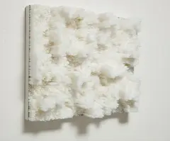 Francesca Pasquali, White Straws, 2013, white plastic drinking straws on wooden panel and metallic frame