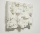 Francesca Pasquali, White Straws, 2013, white plastic drinking straws on wooden panel and metallic frame