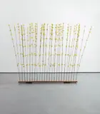 Joe Scanlan, Untitled, 2008, shredded yellow paper, wire, hot glue and wood