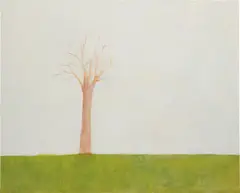 The Big Tree by Hiroshi Sugito, 1998, acrylic, pigment and colored pencil on paper, mounted on panel, sold Sep 2017