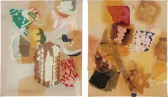 Lauren Luloff, Two works: (i) Pale; (ii) Golden, 2011, oil and bleach on fabric