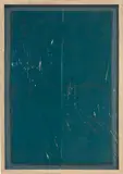 Graham Collins, Blue Diptych, 2013, spray enamel on canvas, reclaimed wood, glass and window tint