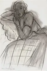 Henri Matisse, Jeune fille accoudée, 1938, charcoal on paper
