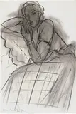 Henri Matisse, Jeune fille accoudée, 1938, charcoal on paper