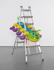 Jeff Koons, Caterpillar Ladder, 2003, polychromed aluminum, aluminum, and plastic