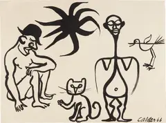 Untitled by Alexander Calder, 1966, ink on paper, sold Nov 2017