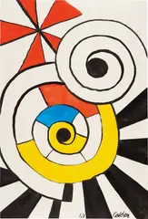Alexander Calder, Overlapping Spirals, 1969, gouache and ink on paper