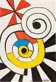 Alexander Calder, Overlapping Spirals, 1969, gouache and ink on paper