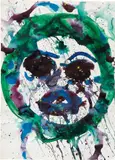 Untitled (Self-Portrait) (SF73-667) by Sam Francis, 1973, acrylic on paper, sold Nov 2017