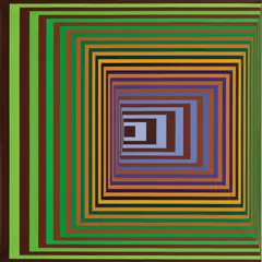 Vonal-Stri by Victor Vasarely, 1975, acrylic on canvas, sold Nov 2017