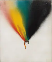 Michio Yoshihara, Work, 1960-1969, acrylic on canvas with a circular hole