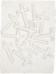 Crosses by Andy Warhol, 1981-1982, graphite on HMP paper, sold Nov 2017