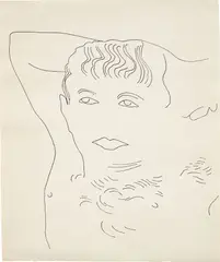 Untitled by Andy Warhol, 1952, pen and ink on newsprint, sold Nov 2017