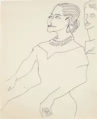 Andy Warhol, Helena Rubinstein, 1957, ink on paper