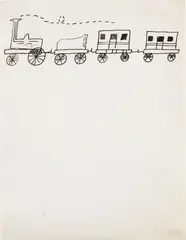 Untitled (Train) by Andy Warhol, 1952, ink on paper, sold Nov 2017