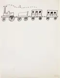 Andy Warhol, Untitled (Train), 1952, ink on paper