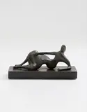 Henry Moore, Draped Reclining Figure, 1956, bronze with brown patina, on wood base