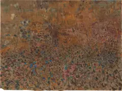 New York (Composition) by Mark Tobey, 1955, gouache on brown paper, sold Nov 2017
