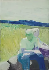 Paul Wonner, Two Figures in a Landscape, 1958, oil on canvas