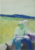Paul Wonner, Two Figures in a Landscape, 1958, oil on canvas