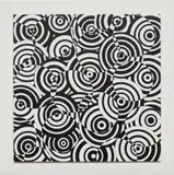 Antonio Asis, Interférences en blanc et noir, 1972, acrylic on wood panel