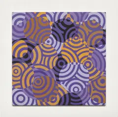 Antonio Asis, Interférences en couleurs, 1968, acrylic on wood panel