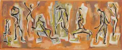 Saltimbanquis by Cundo Bermúdez, 1953, tempera on paper laid on canvas, sold Nov 2017