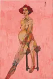 Carlos Quintana, Um saloom de téa, 1995, oil on canvas