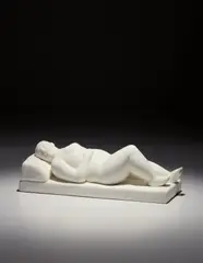 Fernando Botero, Reclining Nude, 2006, white marble