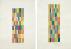 Alejandro Otero, Two works: Untitled, 1970, graphite and watercolor on paper