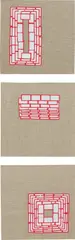 Intervals (VII) by Valeska Soares, 2012, adhesive label collage on canvas, in 3 parts, offered Nov 2017