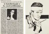 Fernando Bryce, Pasolini as Giotto, 2012, ink on paper, in 2 parts